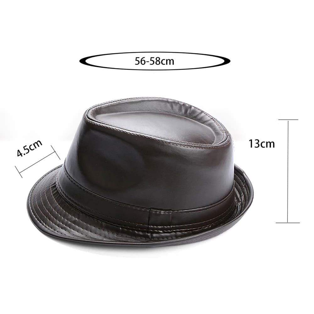 Ghelter-vegan-leather-jazz-fedora-hat-belt