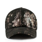 Abstract Print Genuine Leather Baseball Cap