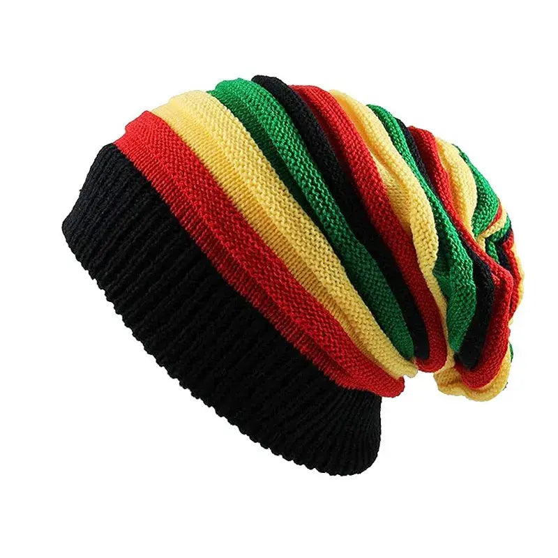 Rasta Reggae Striped Baggy Beanie