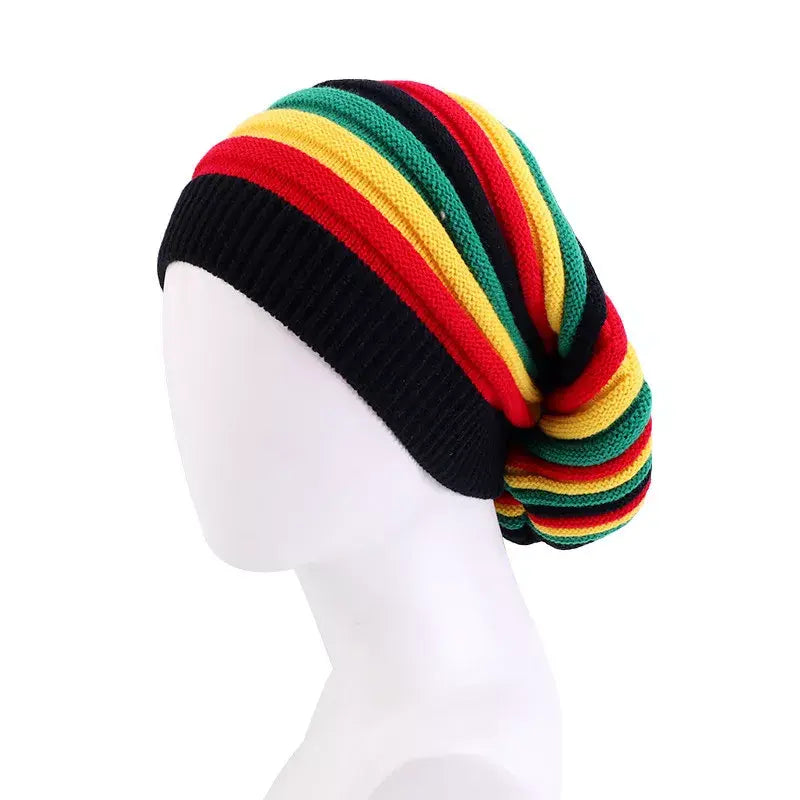 Rasta Reggae Striped Baggy Beanie