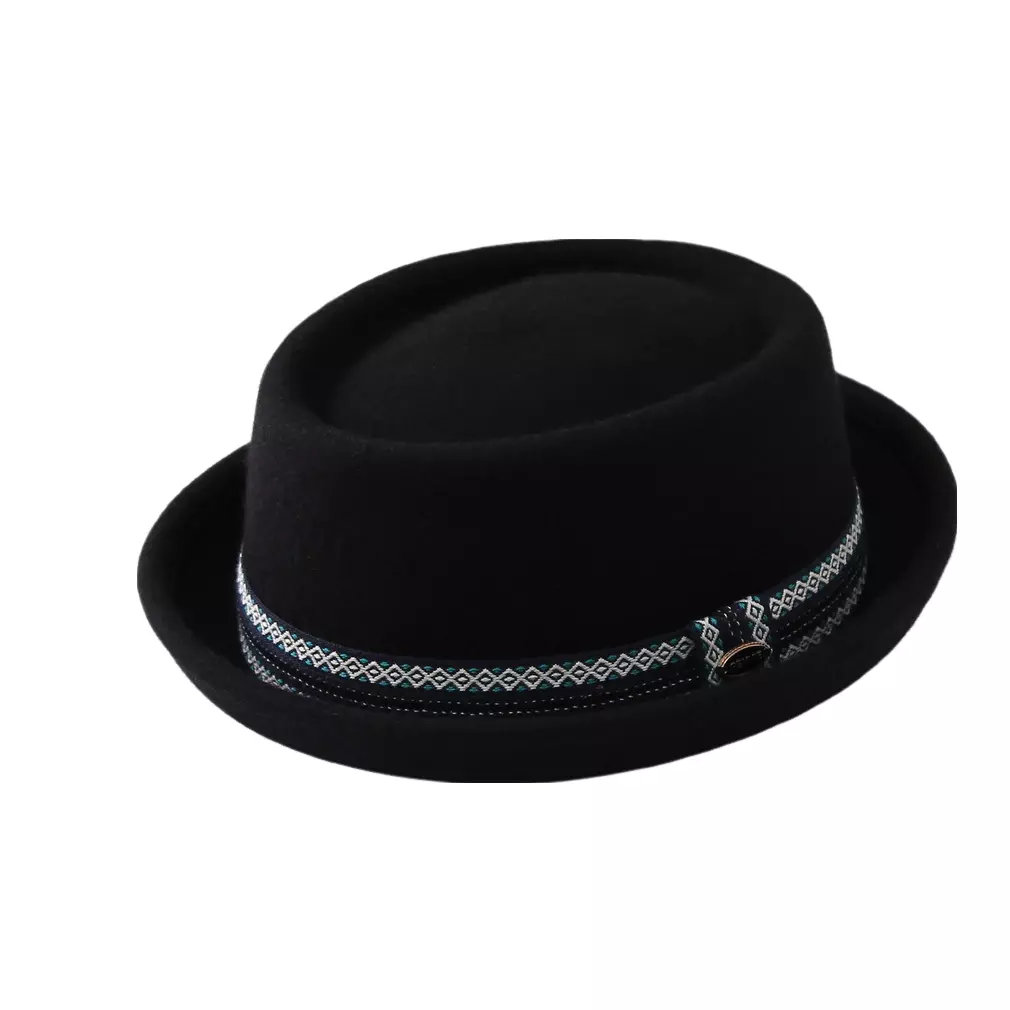 Artaud Black Wool Porkpie Hat