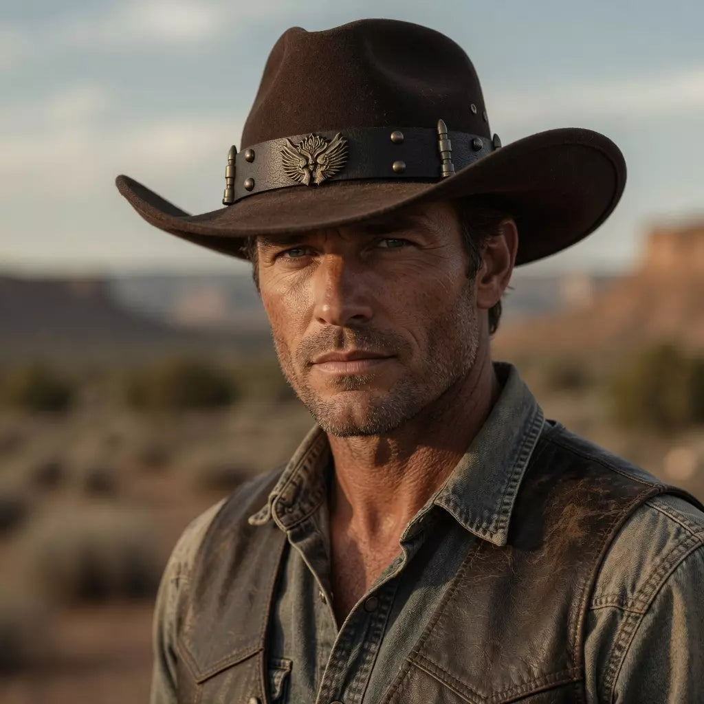 western-country-hat-leather-belt