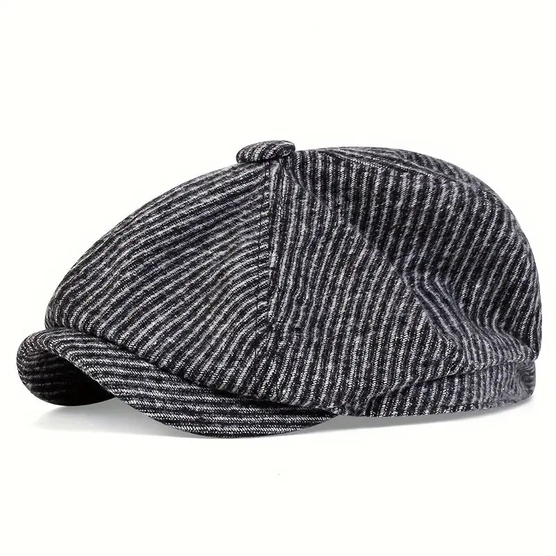 Men-Women-Striped-Summer-Winter-Newsie-Bakerboy-Paperboy-Cabbie-Hat