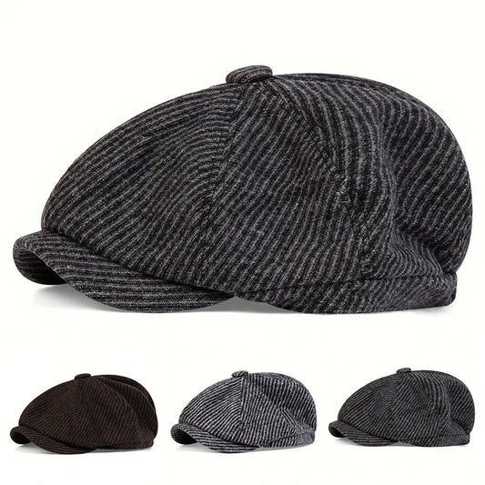 Men-Women-Striped-Summer-Winter-Newsie-Bakerboy-Paperboy-Cabbie-Hat