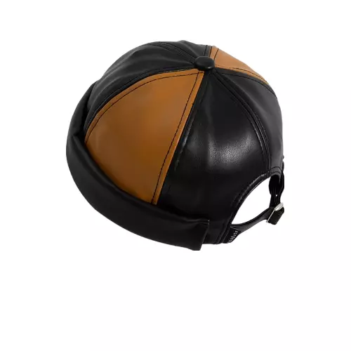 Bicolor Leather Docker Cap