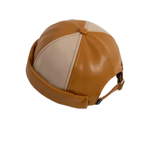 Bicolor Leather Docker Cap