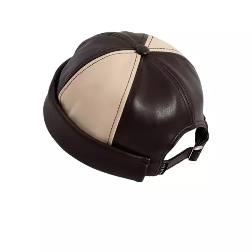 Bicolor Leather Docker Cap