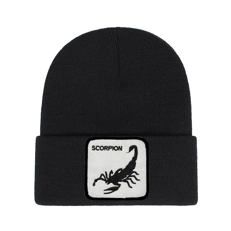 Alacran-Animal-Poison-Venom-Plain-Winter-Street-Men-Women-Striped-Vintage-Retro-Brimless-Hat