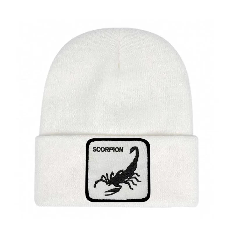 Alacran-Animal-Poison-Venom-Plain-Winter-Street-Men-Women-Striped-Vintage-Retro-Brimless-Hat