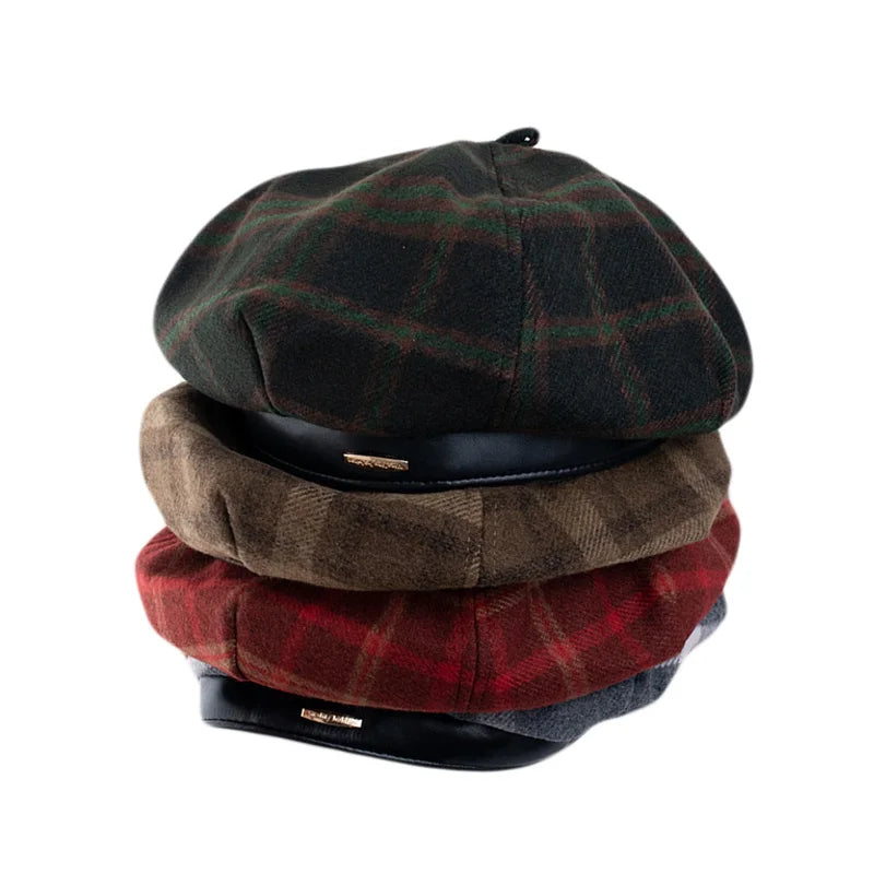 girl-retro-vintage-classic-checked-hat