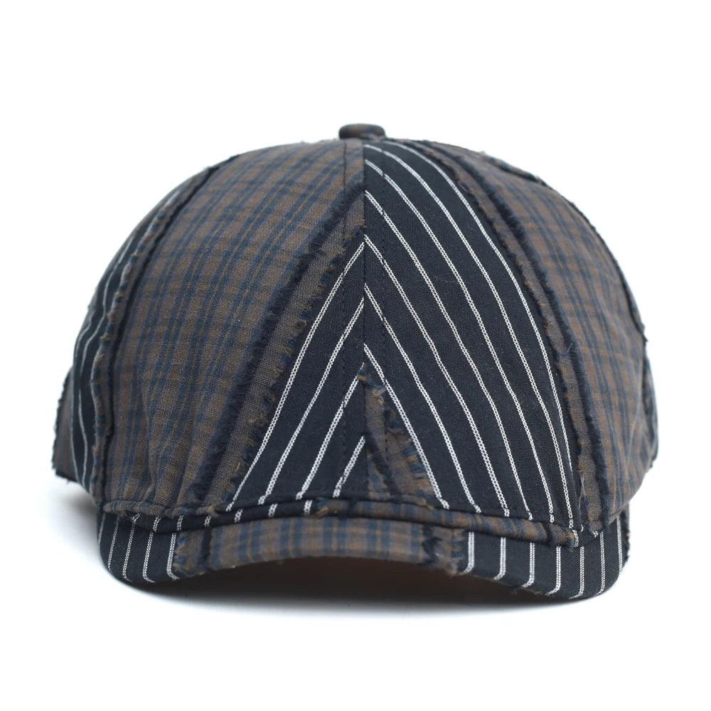 men-women-cotton-plaid-striped-vintage-ivy-gatsby-cabbie-paddy-hat