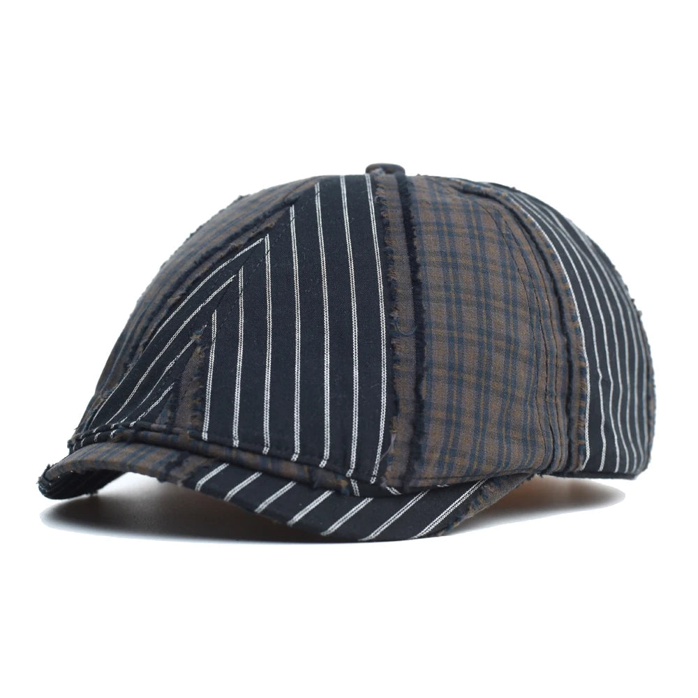 men-women-cotton-plaid-striped-vintage-ivy-gatsby-cabbie-paddy-hat