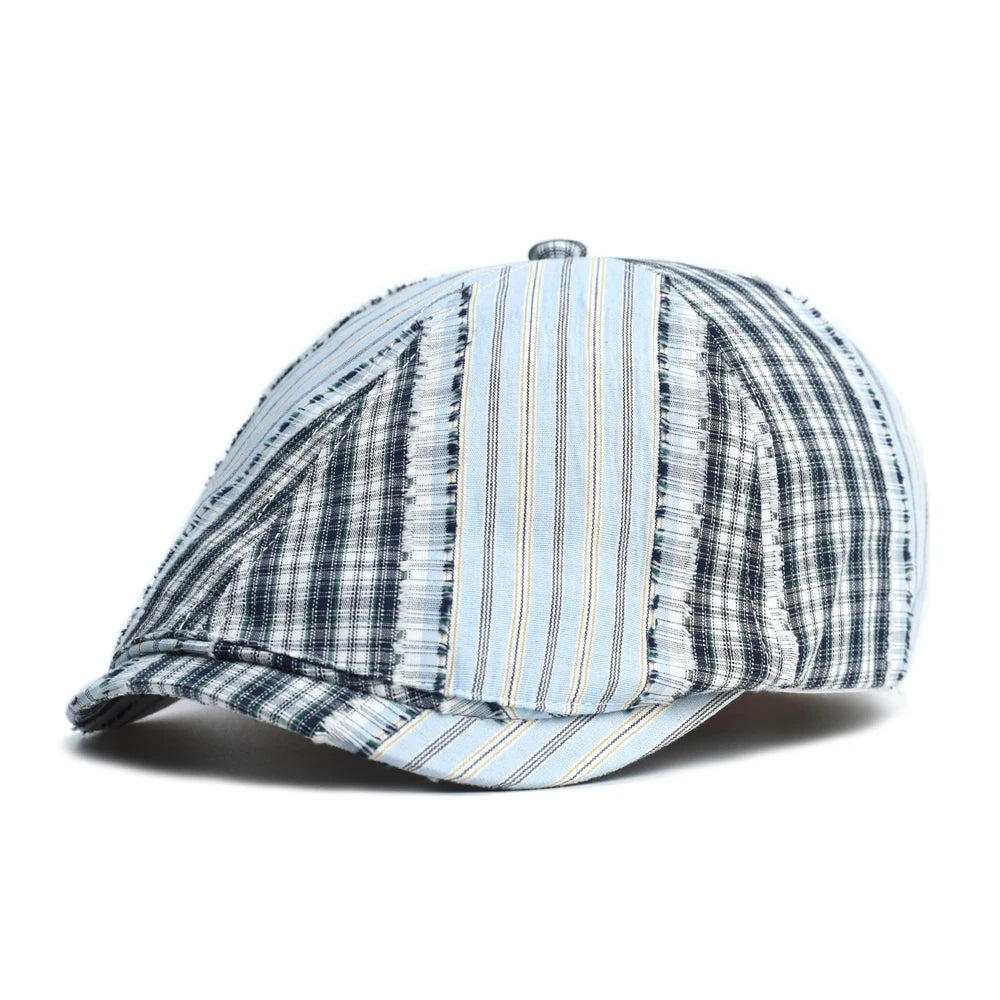 men-women-cotton-plaid-striped-vintage-ivy-gatsby-cabbie-paddy-hat