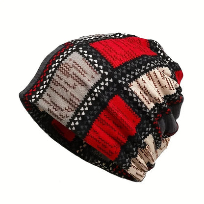 men-women-checkered-retro-warm-winter-hat