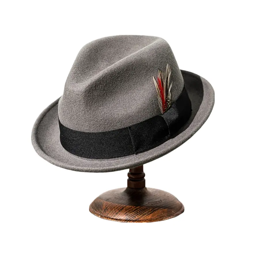 Brunner Feather Wool Fedora Hat