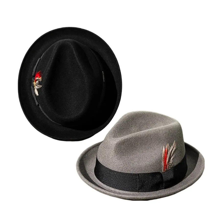 Brunner Feather Wool Fedora Hat