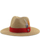 Cannes Feathers Straw Fedora Hat