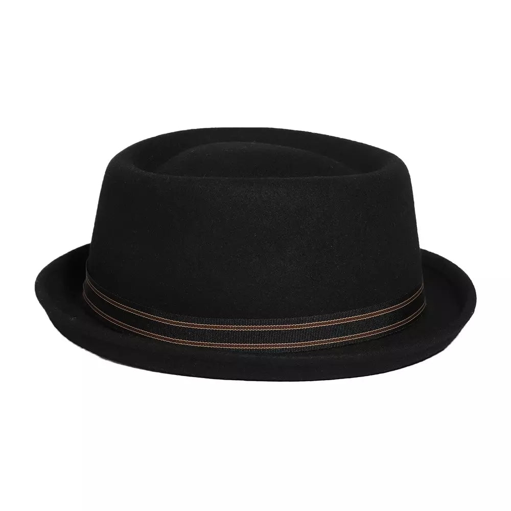 Cassady Black Wool Porkpie Hat