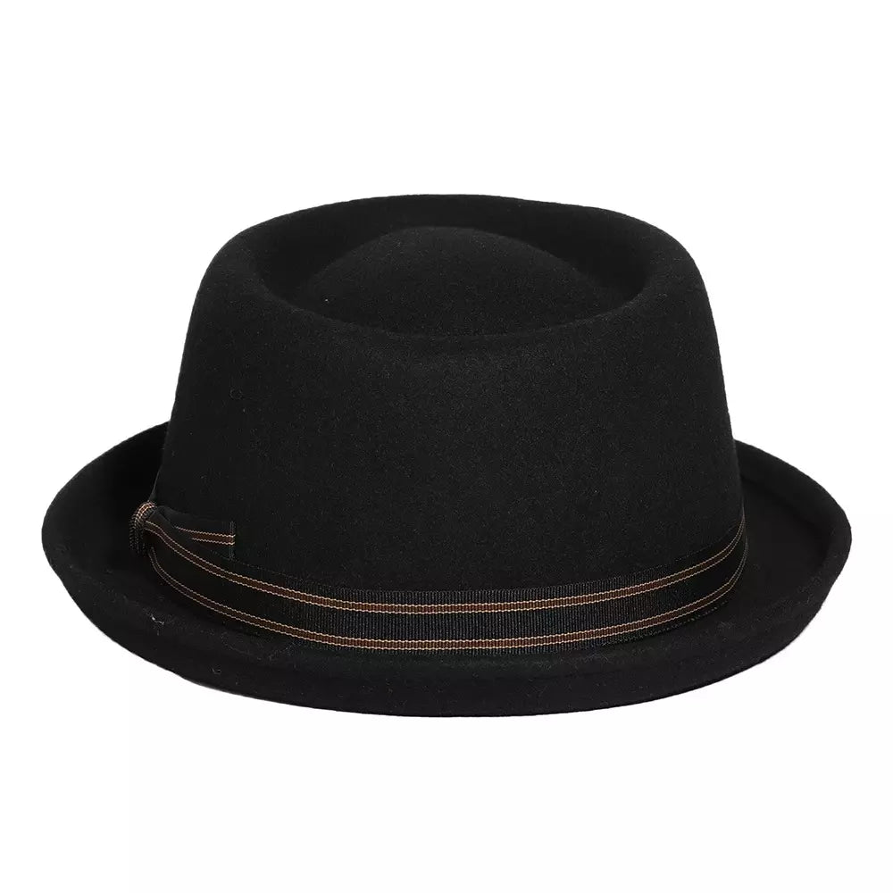 Cassady Black Wool Porkpie Hat