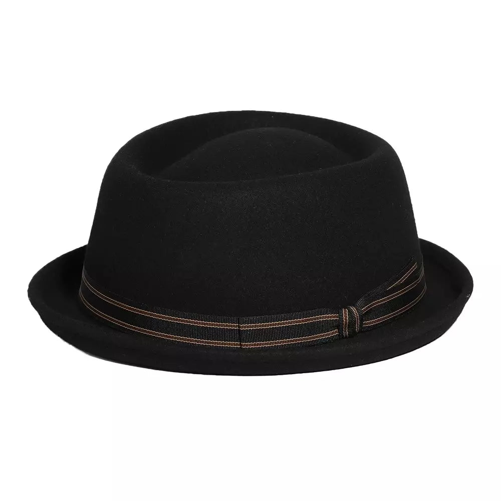 Cassady Black Wool Porkpie Hat