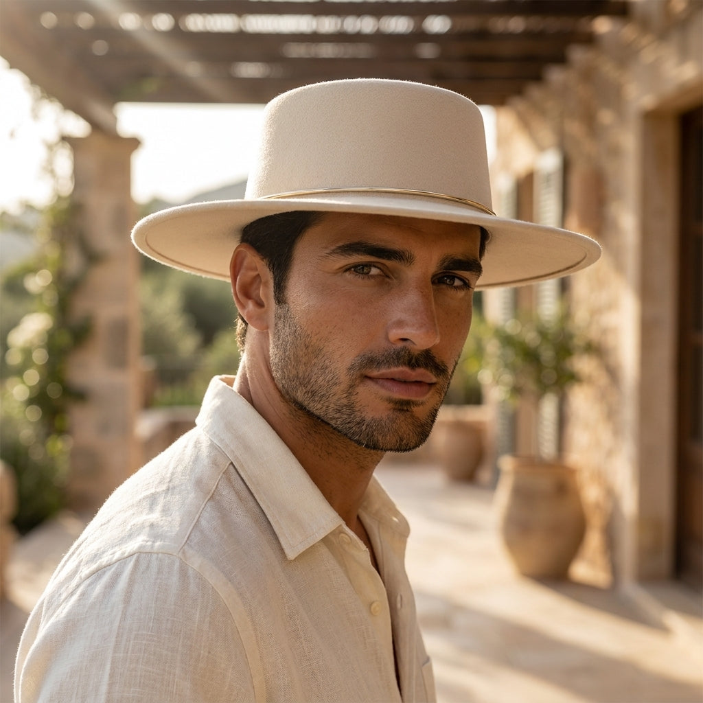 Castelnou Wide Brimmed Boater Hat