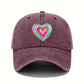 Concentric Hearts Washed Cotton Baseball Cap