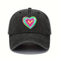 Concentric Hearts Washed Cotton Baseball Cap
