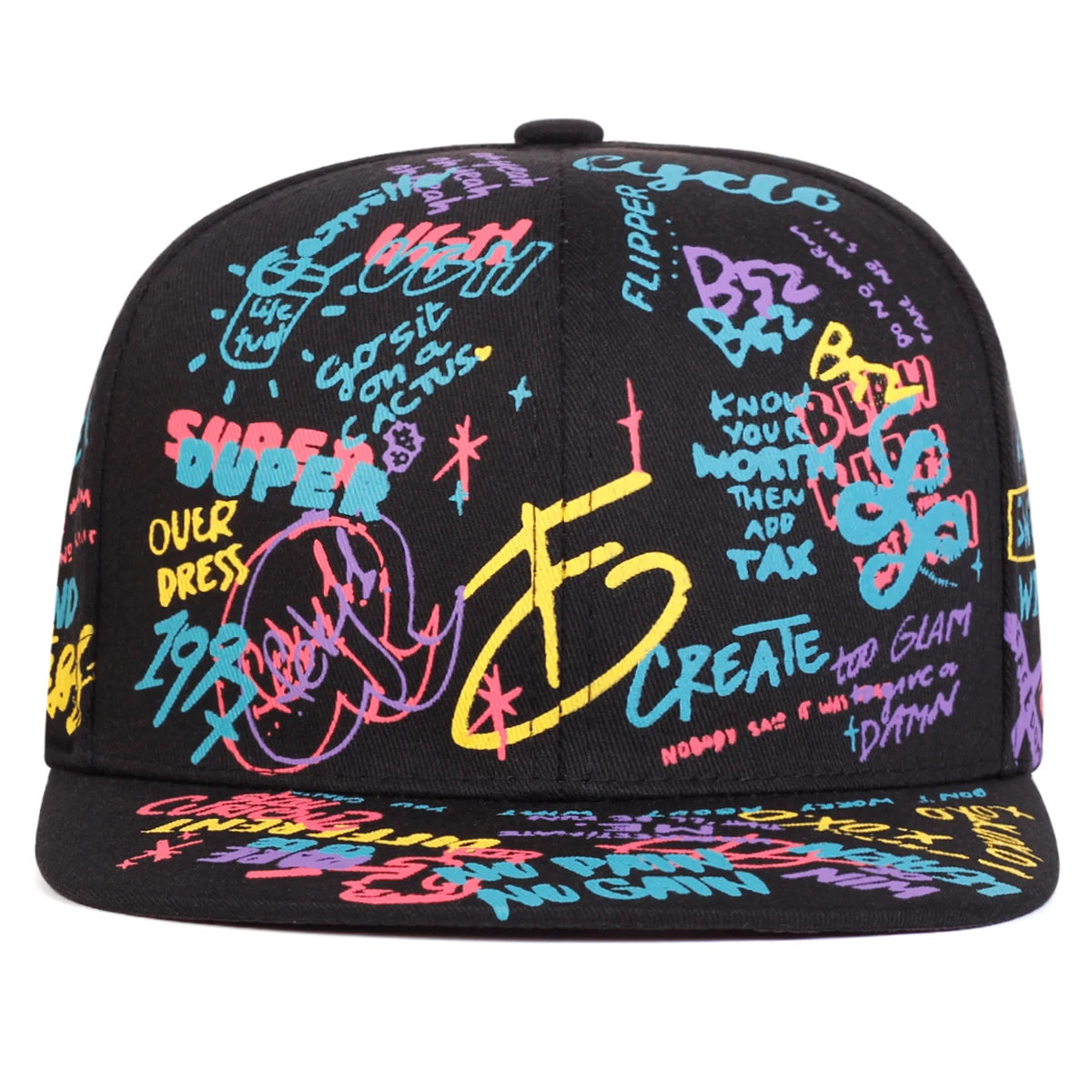 men-women-colorful-urban-flat-brim-hat