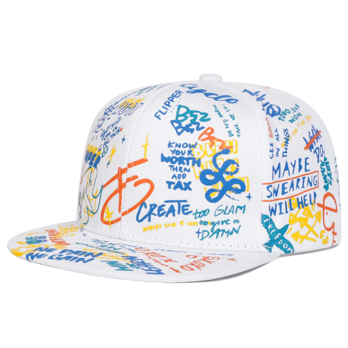 men-women-colorful-urban-flat-brim-hat