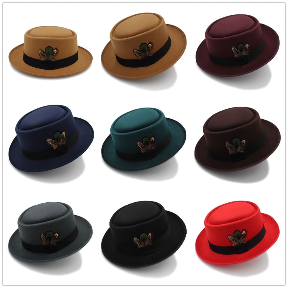 Crosby Feathers Wool Porkpie Hat