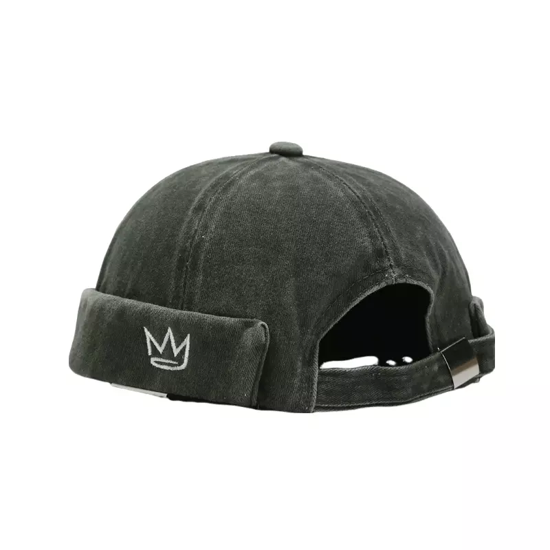 Crown Embroidered Cotton Docker Cap