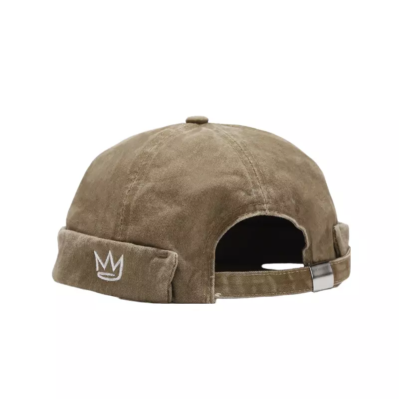 Crown Embroidered Cotton Docker Cap