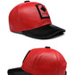 DSQ Red Genuine Leather Baseball Cap