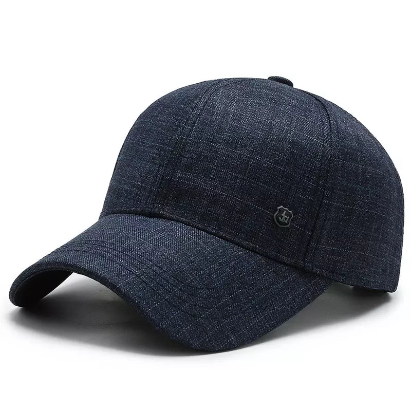 Dark Plaid Baseball Cap