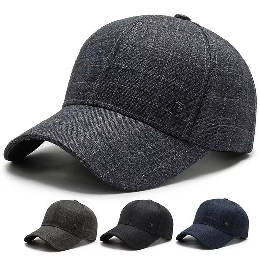 Dark Plaid Baseball Cap