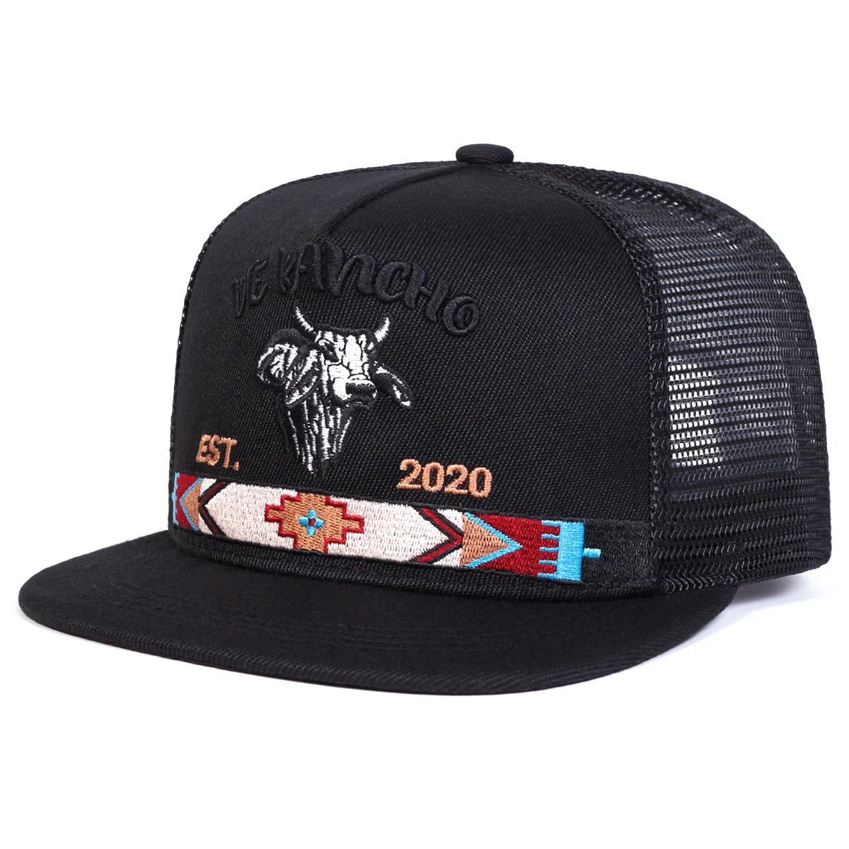men-women-flat-bill-mesh-western-bullskull-baseball-hat
