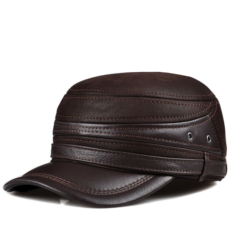 Denver Earflaps Genuine Leather Army Cap