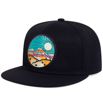 cartoon-beach-sun-summer-embroidered-logo-baseball-hat-adjustable-cotton