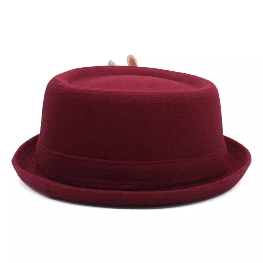 Diderot Feathers Wool Porkpie Hat