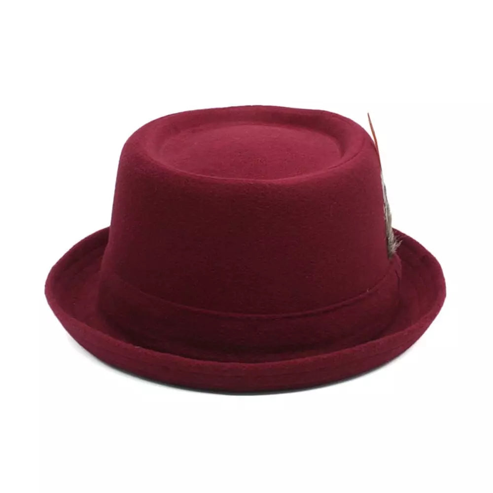 Diderot Feathers Wool Porkpie Hat