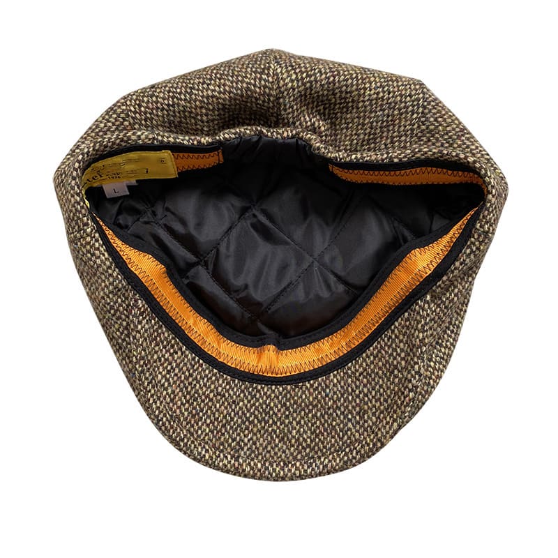 Durham Brown Dots Wool Flat Cap