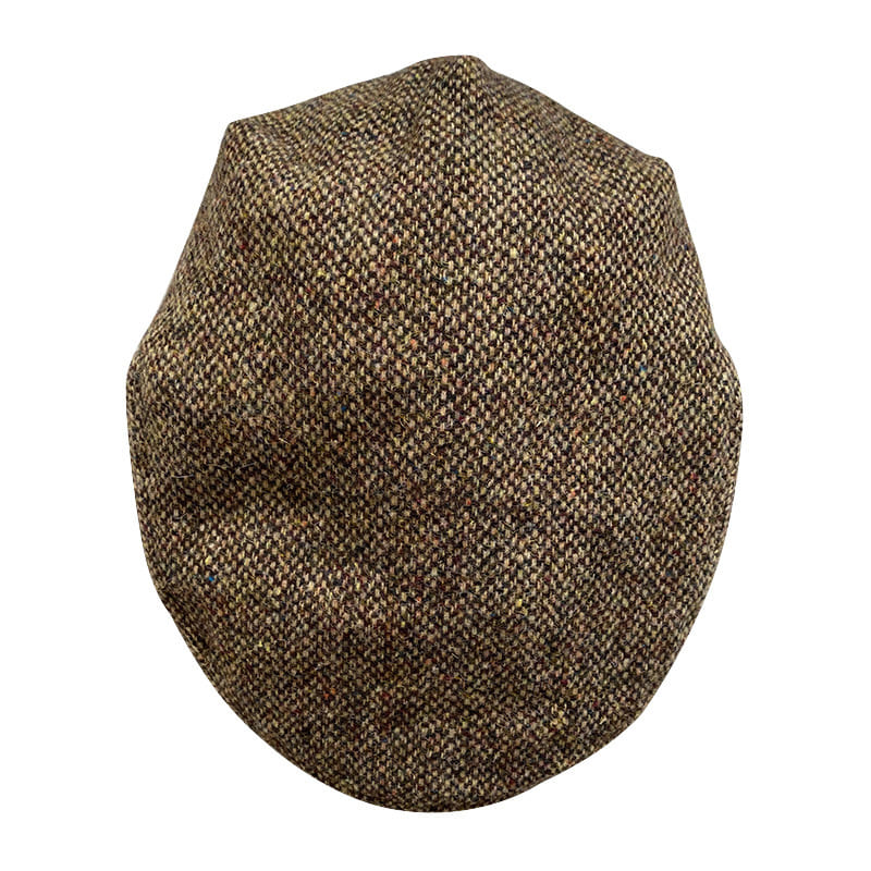 Durham Brown Dots Wool Flat Cap