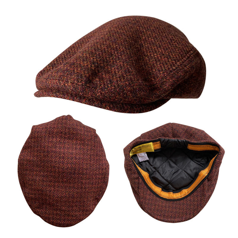 Durham Red Plaid Wool Flat Cap