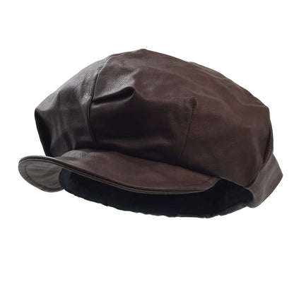 Japan-Vegan-Dark-Retro-Vintage-Men-Women-Plain-Newsie-Bakerboy-Paperboy-Cabbie-Hat