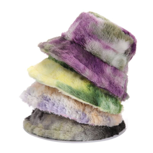 GLTR Tie-Dye Fur Bucket Hat