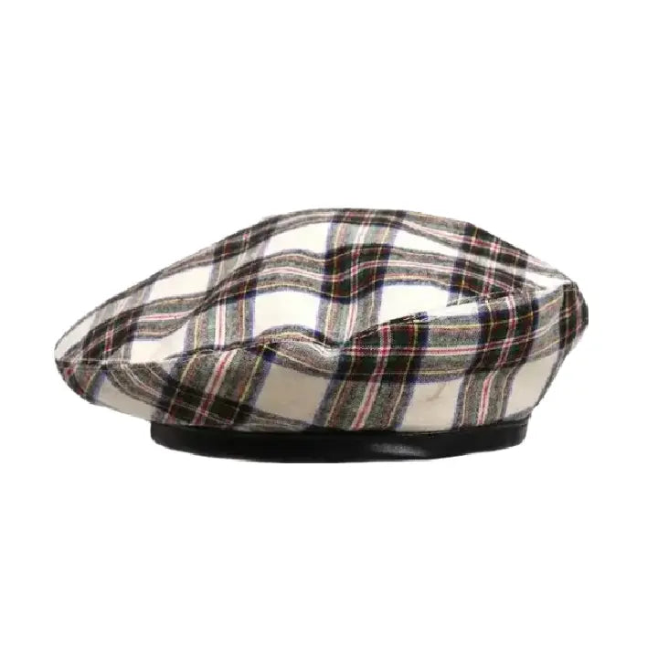 women-classic-adjustable-retro-plaid-french-hat