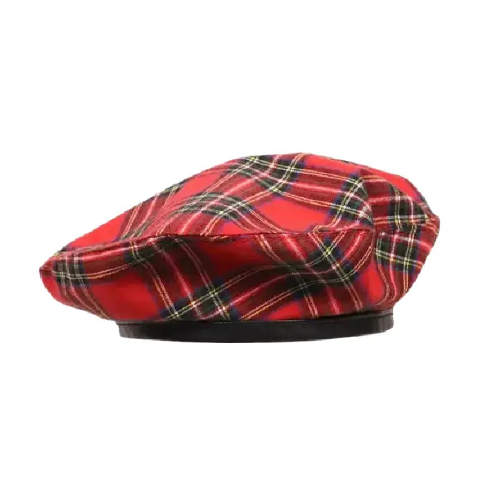 women-classic-adjustable-retro-plaid-french-hat