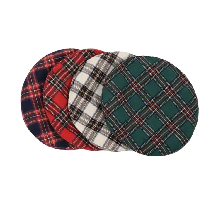 women-classic-adjustable-retro-plaid-french-hat