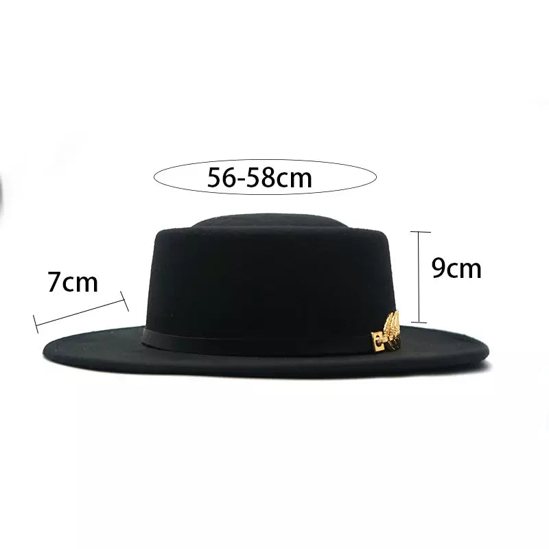 Gold Feather Cotton Porkpie Hat