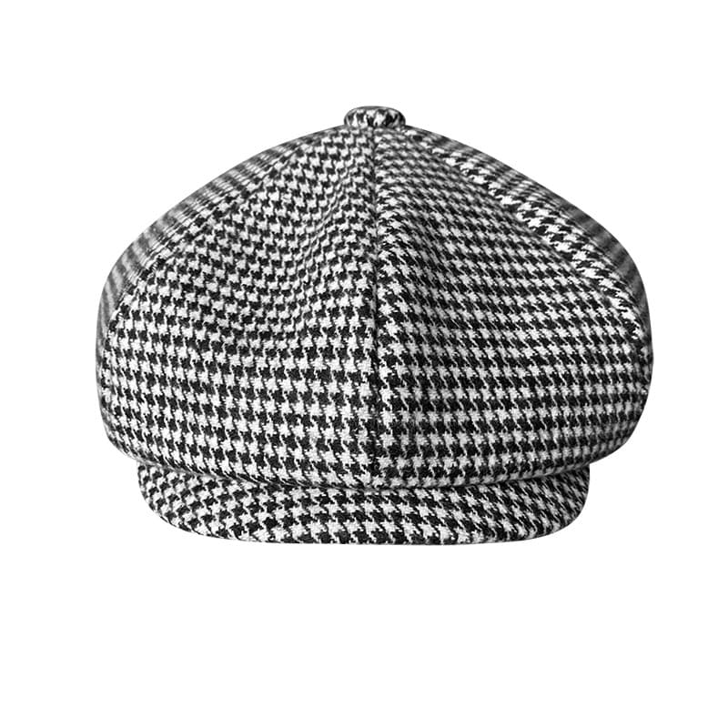 Harris Houndstooth Wool Newsboy Cap